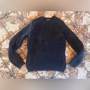 Tom Ford Blue Chunky Thick Knit Shine Sweater Vibrant Fun Wool Preppy Small